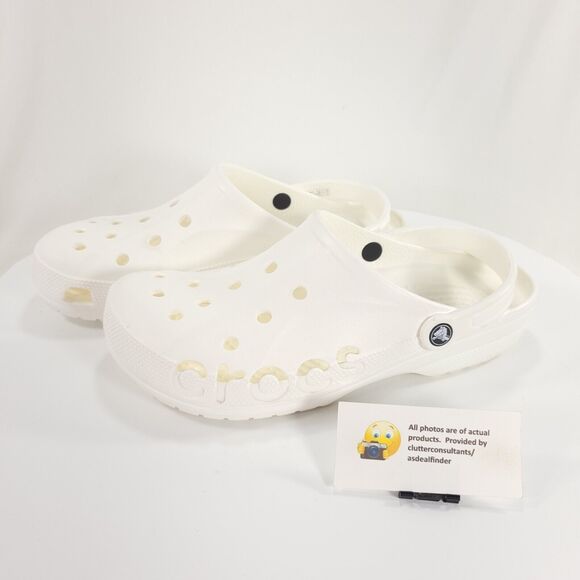 Crocs Classic Strap Slip On Comfort Clog Mens Size 10 Womens Size 12 White - Picture 1 of 9